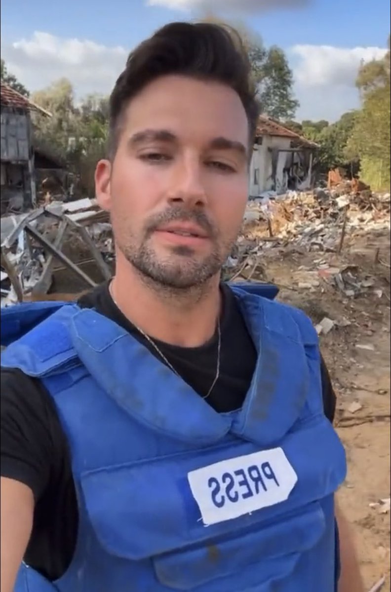 How DARE u, a privileged rich American, wear that press vest, the same vest that Palestinian journalists wear that are getting KILLED for showing the world the genocide of their ppl, to spread propaganda that justifies their murder? You are a coward <a href="/jamesmaslow/">James Maslow</a>