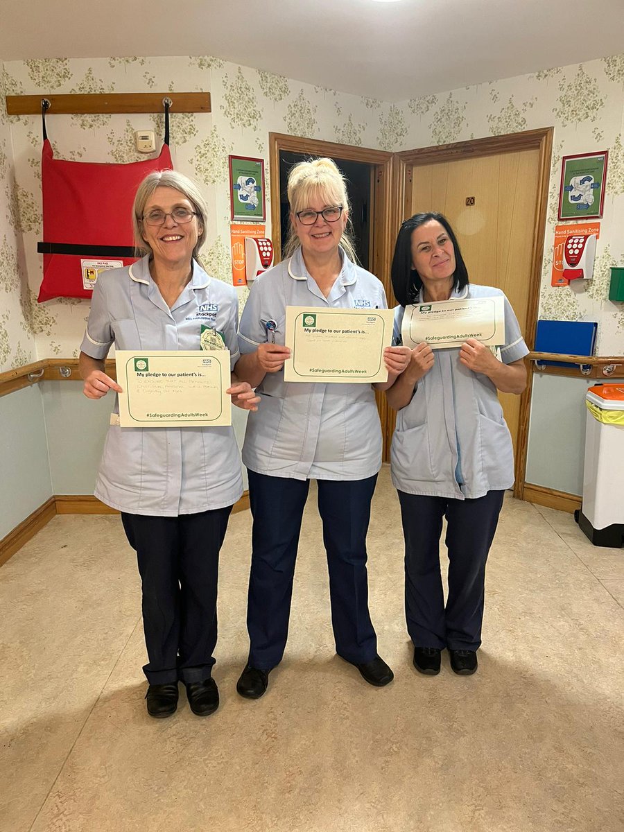 Team bluebell showing are pledges to our wonderful patients, 💚🫶also wearing our badges in support of the ann crafts trust 💚#safeguardingadultsweek #teamwork @AmyBeddows @lee_woolfe @Michellepennin @StockportPtExp @lizamcil