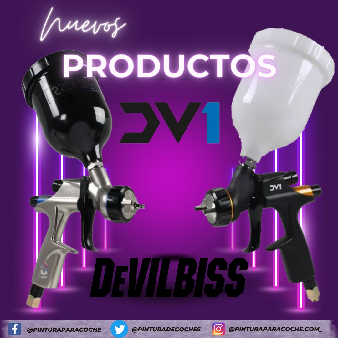 PinturaDeCoches's tweet photo. 🆕 🆕 ¡NUEVAS PISTOLAS DEVILBISS! 🆕 🆕
🆕 DEVILBISS PISTOLA DV1 CLEAR ➡ https://t.co/GWqTLf6Qq1
🆕 DEVILBISS PISTOLA DV1 BASE ➡ https://t.co/n562YYUMcK
#otoño2023 #pinturaparacoche #atrevete #pintatucoche #codigoscolor #Standoblue #Standox #SpiesHecker #Sikkens #Cromax https://t.co/WPz2KsRo1e