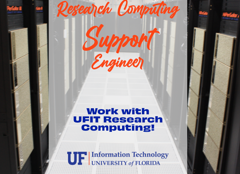 m_gitz's tweet photo. New Year, New Job? @GoGatorsUFIT Research Computing is hiring a Support Engineer to help researchers across @UF achieve amazing things with #HiPerGator! Join our team!
Apply now: https://t.co/ecKYidEzt6
Application deadline: 1/3/2024 Salary range: $70-90K https://t.co/Fe9T4fkjEl