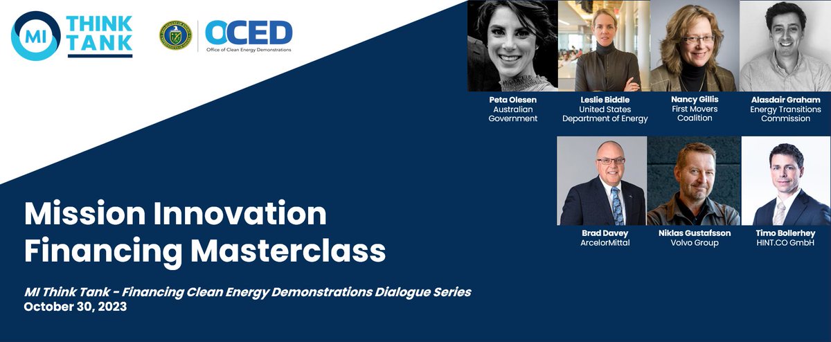 MICleanEnergyRD's tweet photo. On October 30, Mission Innovation and the U.S.
@ENERGY's Office of Clean Energy Demonstrations convened the Mission Innovation Financing Masterclass – the first event delivered through the MI Think Tank.

Read about key takeaways from the discussion here: https://t.co/c11KXgfgkU https://t.co/NYnkrNZWqo