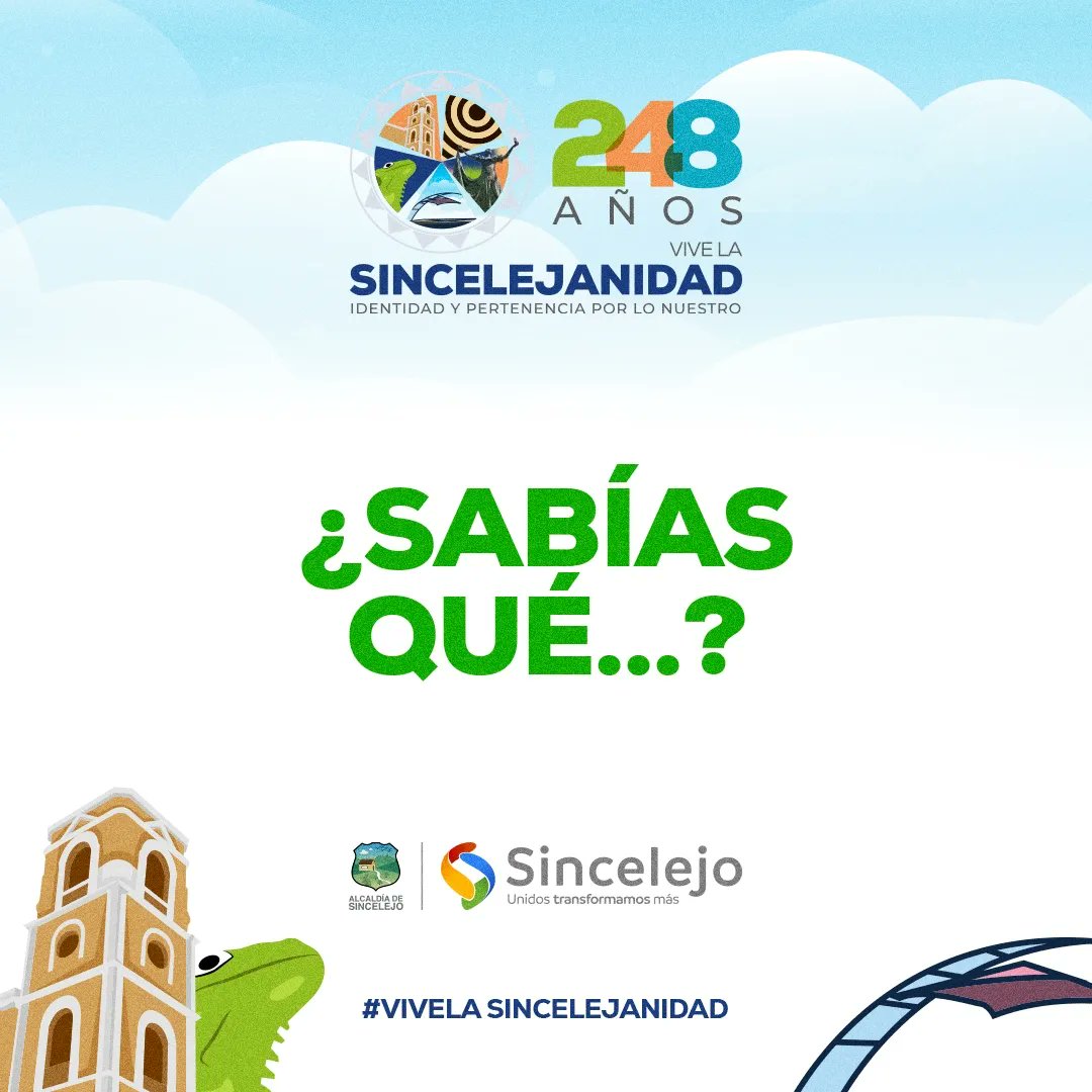 alcaldiasljo's tweet photo. Sincelejo encierra en su historia magia, brillo y color. 🤍❤️💚
En sus 248 años recordamos datos curiosos que nos enorgullecen de ser sincelejanos.
#VivamosLaSincelejanidad
#248AñosDeSincelejo https://t.co/smifF7TSj1