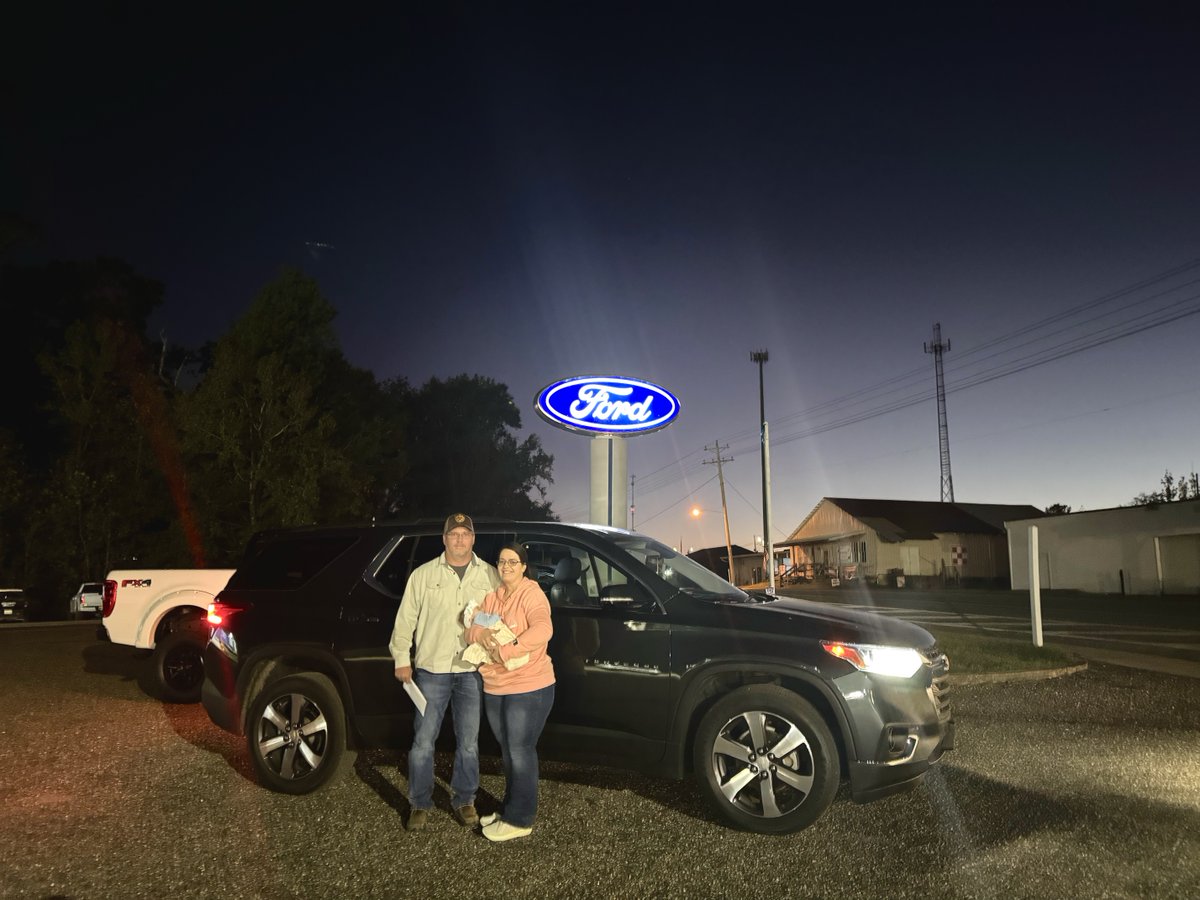 JasonPilgerFord's tweet photo. Thank you and congratulations to Mr. &amp; Mrs. Eric Woodyard from Seaboard, AL, on the purchase of their new Chevy Traverse! We appreciate your business and wish you many miles of happiness! The Woodyards were assisted by Sales Consultant, Jacob Dorman. #wherefriendsbecomefamily https://t.co/FRMhTvBV8P
