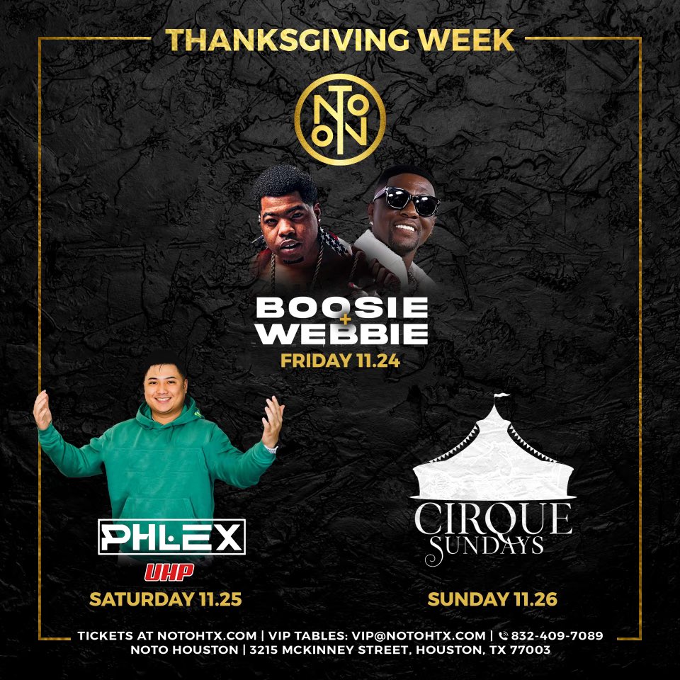 NOTOHouston's tweet photo. This weekend’s lineup, Houston!! 🔥 What day are we seeing you?!
Ticket Offers ‣ https://t.co/d8XlvbivRg
VIP Tables ‣ https://t.co/7jcUhLGanD
#notohtx #houston #nightlife #houstonnightlife https://t.co/l0RDAUCk1Y