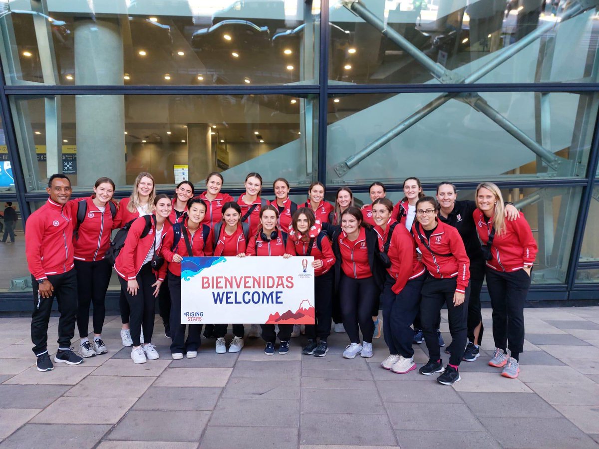 FieldHockeyCan's tweet photo. Touchdown in Chile! The Junior Women's National Team is on-site in Santiago and looking forward to preparing for the Junior World Cup! Go Canada Go! 

Follow along:
https://t.co/xlfhFluQdK

#JWC2023 #RisdingStars https://t.co/M8D2WNZpOd