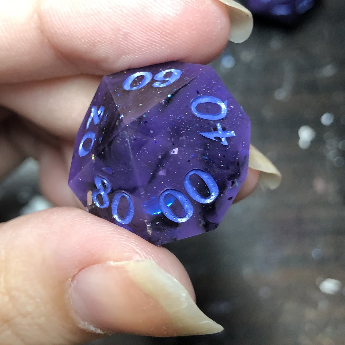 HealersHug's tweet image. Dreamscape dice set readyfor rhe shop update tomorrow November 22 at 4pm PT! I love how color on the numbers really brings this set together. #handmadedice #dice #diceset #dnd #dungeonsanddragons #ttrpg #dicemaking #dicemaker #dicegoblin