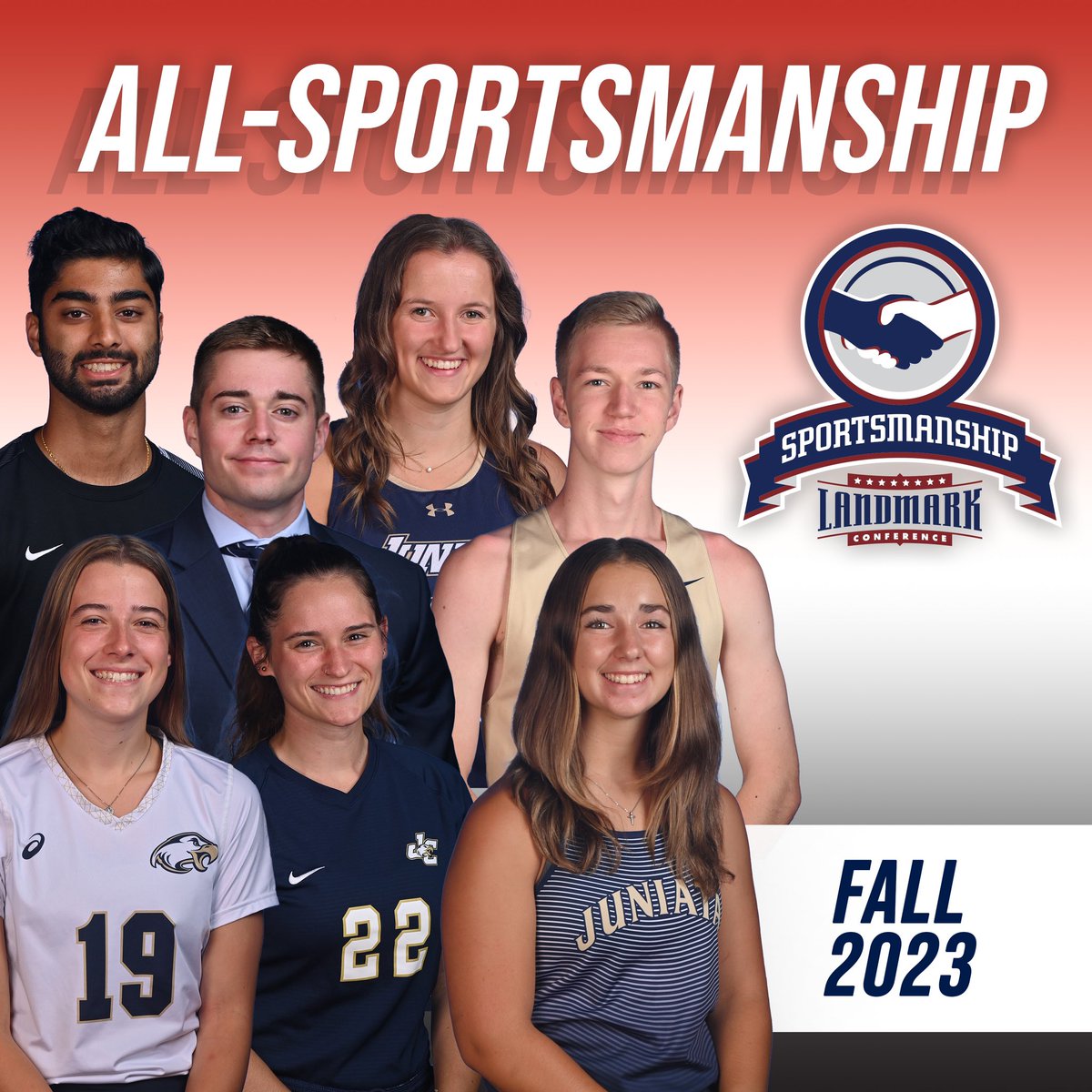 JuniataEagles's tweet photo. Congratulations to our 2023 Fall Landmark All-Sportsmanship Recipients: Lydia Hiller, Chris Mignanelli, Sydney Ohl, Gavin Robb, Justice Sheaffer, Isabella Stranick and Arun Subramanian! 🥳

#WingsUp #GoEagles #TakingFlight https://t.co/4Wle93vX0l