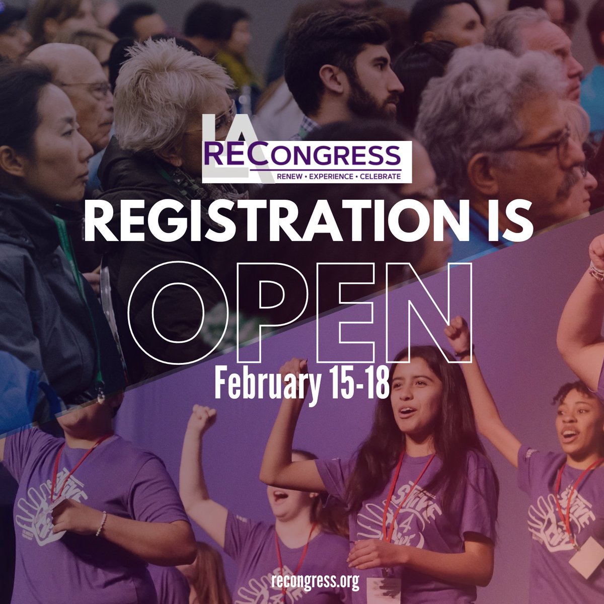 Registration is NOW OPEN! For a limited time, register for just $75 per participant for our Adult Days. Price increases to $85 per participant on January 15, 2024. We can't wait to welcome you! #BeLoved #RECongress 

recongress.org/register
