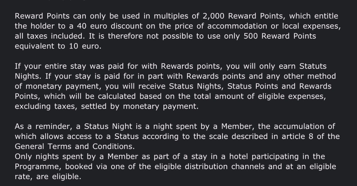 CenturionGuy1's tweet photo. #Accor #StatusNights
As per the central team of All Accor, even if you pay with Points for your entire stay, YOU’LL EARN STATUS NIGHTS, irrespective of the excess 5/10/20/x €
Adding to that, you Stay Plus Night shouldn’t earn you Status Night https://t.co/Y3u257QtOS