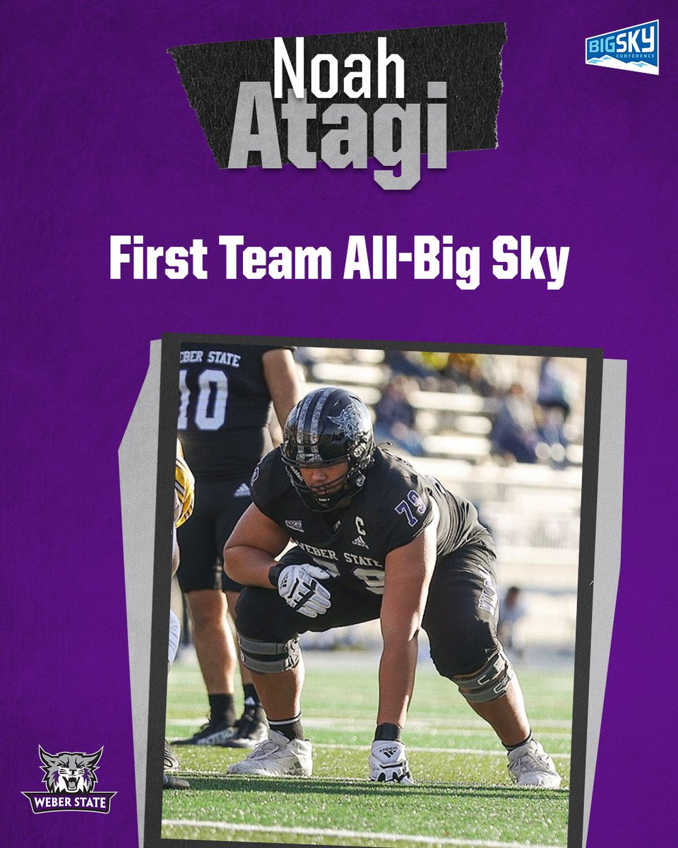 First team All-Big Sky for the 4th straight year! 

Just the 4th Wildcat in history to earn first-team honors four times in a career!

Congrats <a href="/AtagiNoah79/">Noah Atagi</a> 🫡

#WeAreWeber