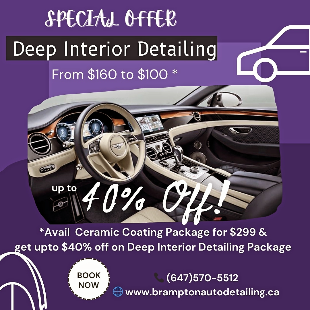 bramptondetail's tweet photo. Early Holiday Offer 
Deal 2
Buy deal 1 and get Deep Interior Detailing for just $100!

Before $160
Now, only $100

Seal the deal:
📞 (647)570-5512
🌐 https://t.co/gyMJaTnuEY https://t.co/gOVJvy8gZf