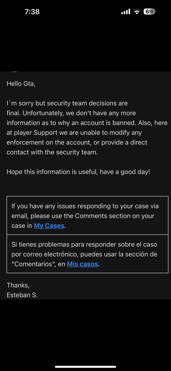 NotWhmy001's tweet photo. Is there anyway I can get in hold with a real person part of the Activision Security Team? I genuinely believe that I was falsely banned and it is terrible to lose an account that I have grinded the mastery camo to in and had 28 days played

@ATVIAssist @NoraBajes @CallofDutyARA https://t.co/DAhnXxD7E1