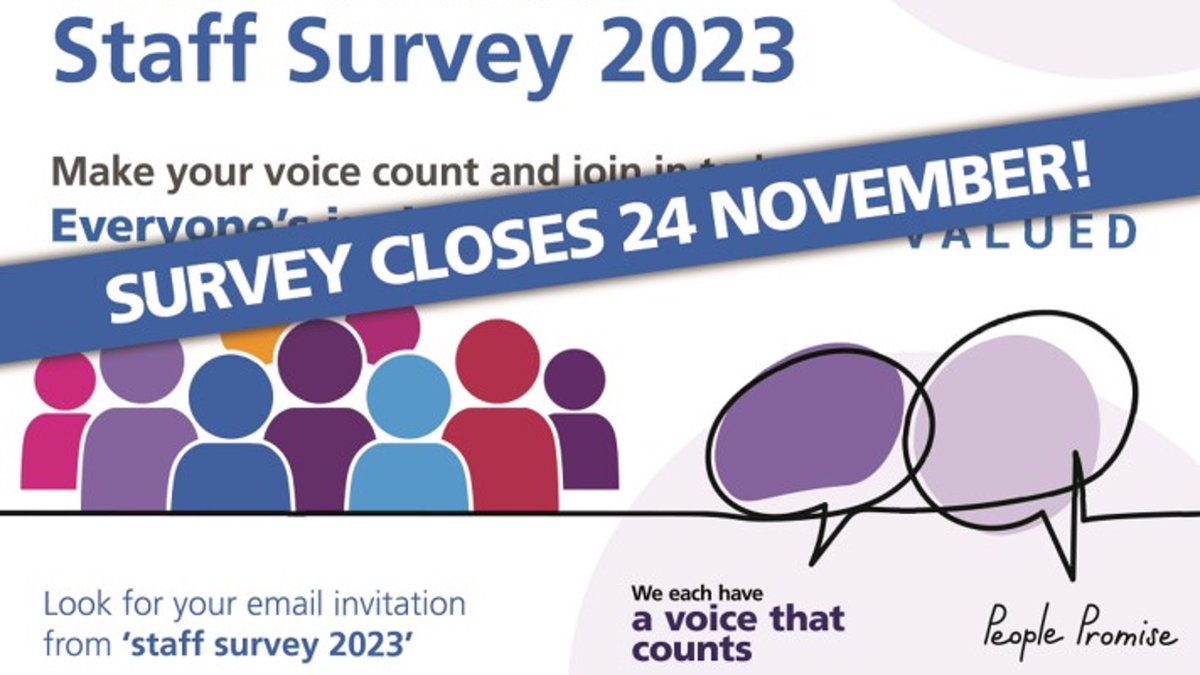 Can you believe that there’s only 3 (ish) days left to find your final reminder in your inbox and make your voice count in the ⁦@UHDBTrust⁩ staff survey? (Yes I know that’s a mighty long sentence). Thanks to everyone who’s joined in so far!