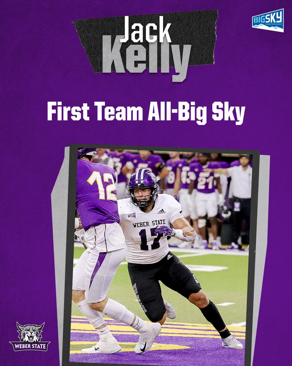 weberstatefb's tweet photo. Led the Big Sky in sacks and forced fumbles and is in the top five in tackles for loss.
First-team All-Big Sky honors for Jack Kelly! #SackKelly
Congrats @jack_kelly1717 👏
#WeAreWeber https://t.co/cuZNtZpmit
