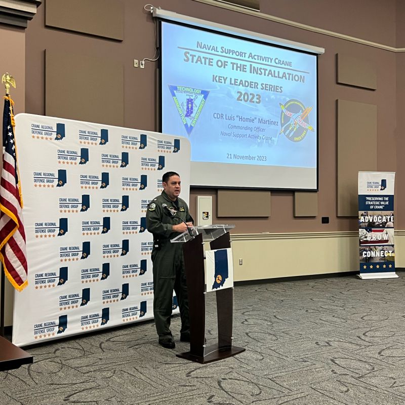 The last CRDG event of 2023 is underway as Commander Luis Martinez, NSA Crane, delivers a “State of the Installation” Address.

We are fortunate to have CDR. Martinez with us today to provide insight into the base’s current &amp; future initiatives.

#communitycollaboration #defense