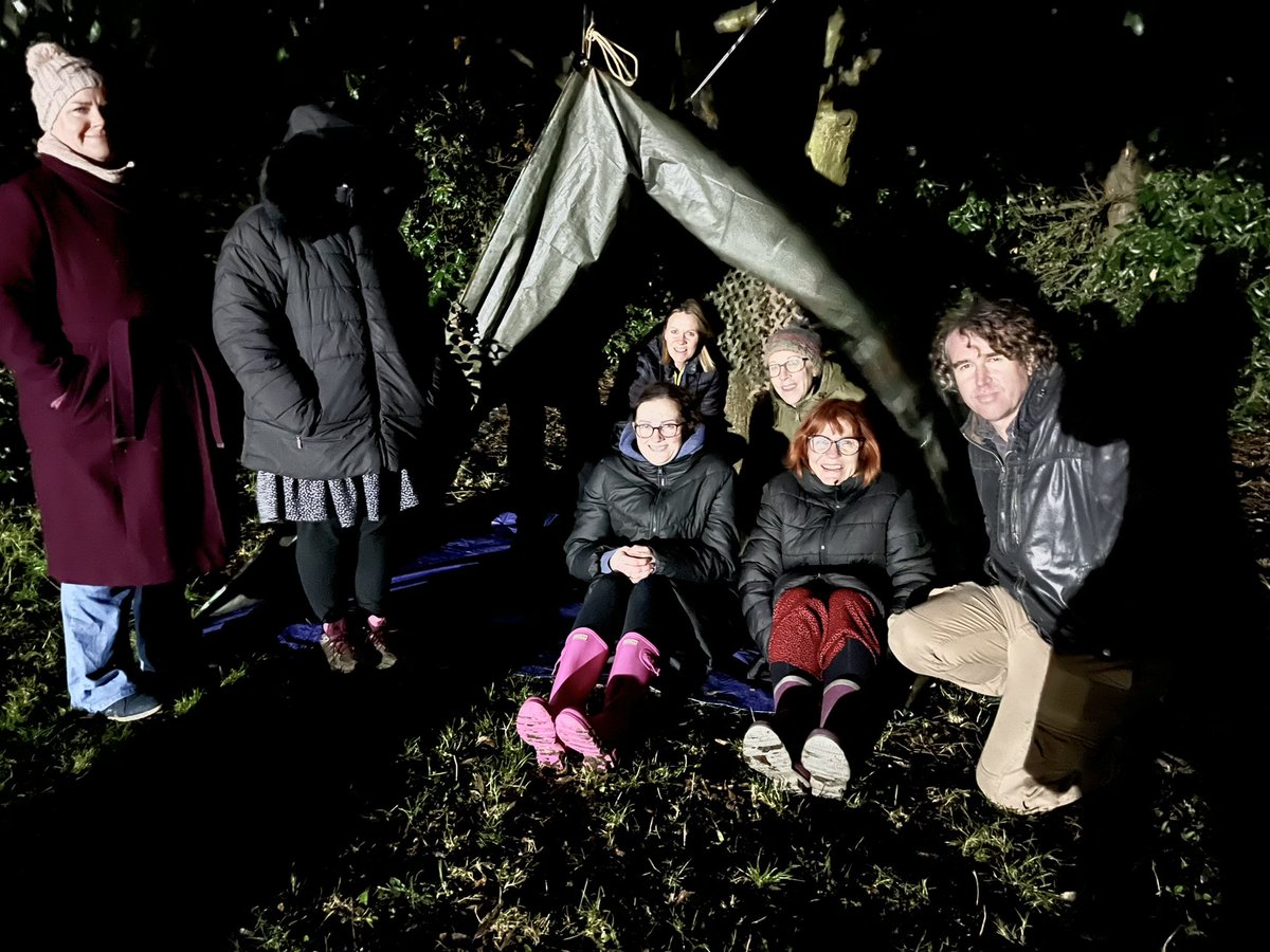 SandwichJunior's tweet photo. Thank you to Rachel from Learning through Landscapes Nature Grant,  who gave us free CPD on outdoor learning and how we could use our den building kit. Mr D is in the back of the den- can you spot him? #learningthroughlandscapes https://t.co/WQomhMwayK