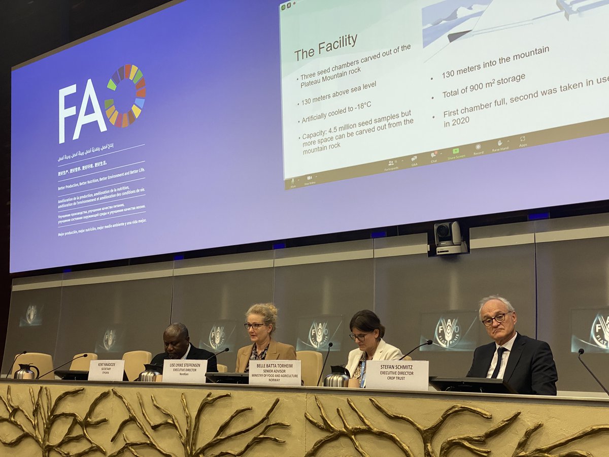 "The seeds in #Svalbard <a href="/GlobalSeedVault/">Svalbard Seed Vault</a> are stored under black box conditions and the ownership always remains with the depositing #genebank", says <a href="/LiseLykkeS/">Lise Lykke Steffensen</a>, Head of <a href="/NordGen/">NordGen</a> - one of the partners operating the #Seed Vault, at a #GB10 side event.