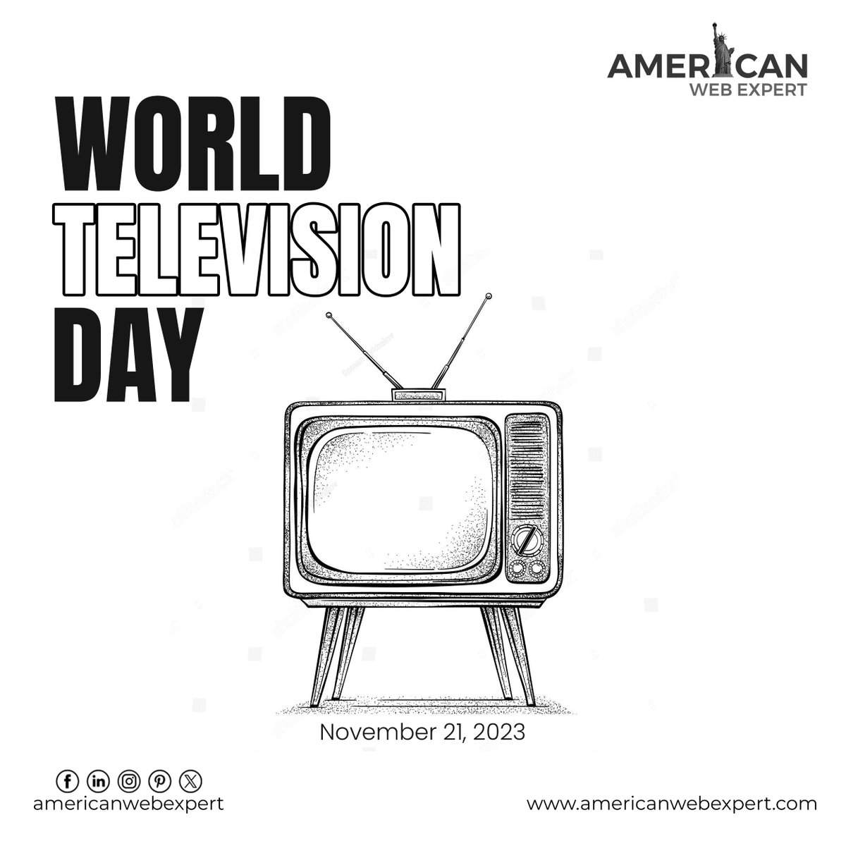 americanwebexp's tweet image. Celebrate #WorldTelevisionDay with the American Web Expert!
#DigitalTVRevolution #WebDevelopmentMastery #EntertainmentTech #TVInnovation #AmericanWebExpert #StreamingSolutions  #TechEvolution #ScreenConnection #TechTrends #TVExperience #InnovateWithAWE #EntertainmentRevolution