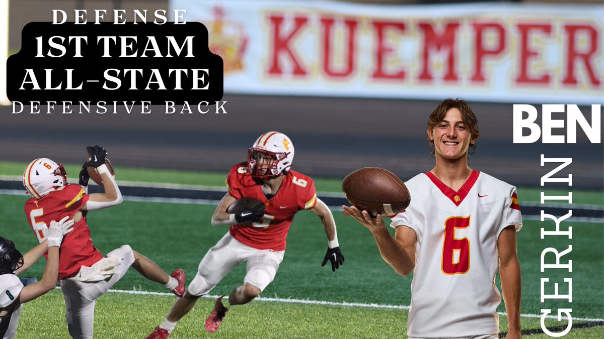 Congrats to ⁦<a href="/Gerken_Ben0/">Ben Gerken</a>⁩ on being named 1st Team All State DB!