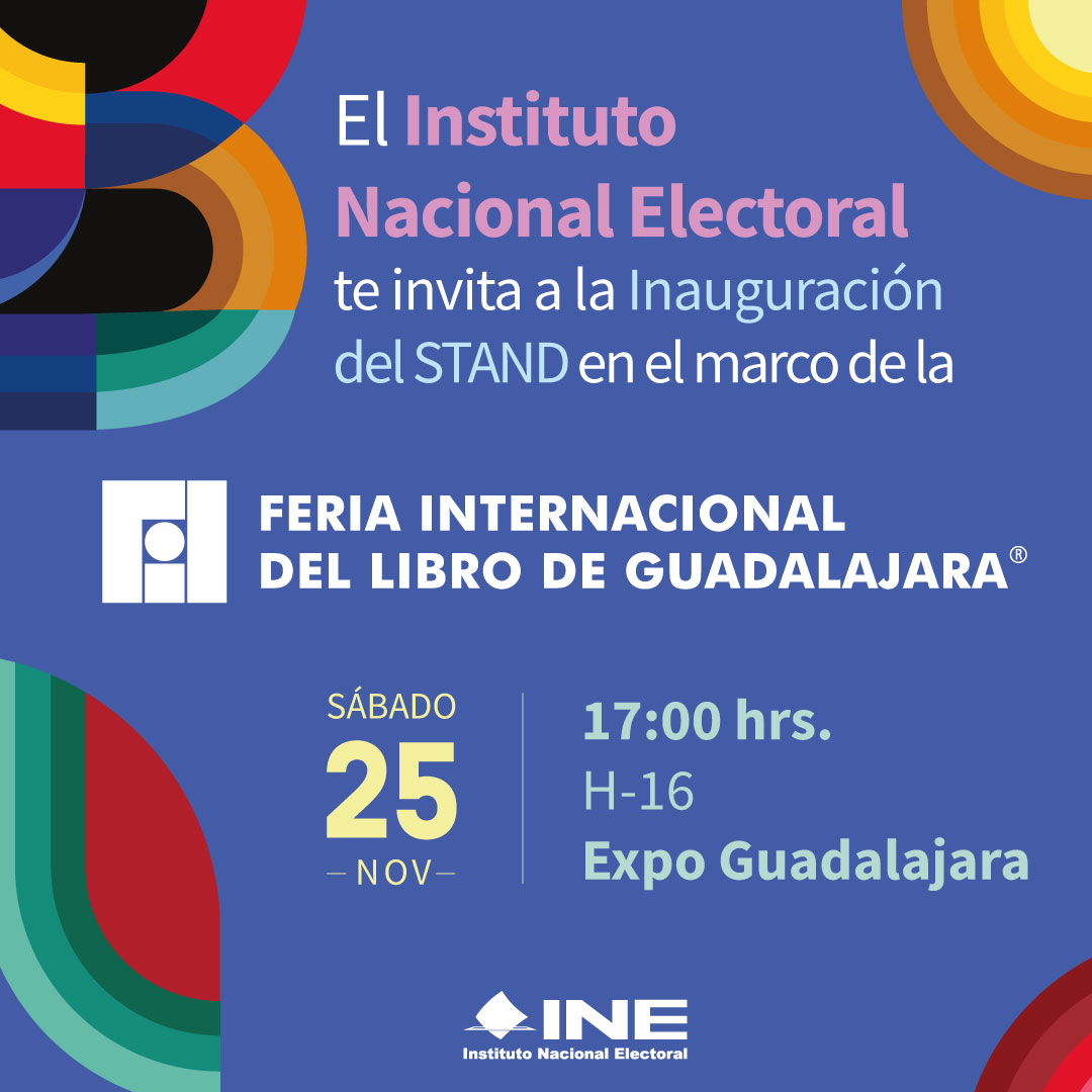 📚 Te invitamos a visitar el stand del @INEMexico en la @FILGuadalajara, la mayor reunión del mundo editorial en español, del 25 de noviembre al 3 de diciembre de 2023. ¡Te esperamos! #SomosLectores