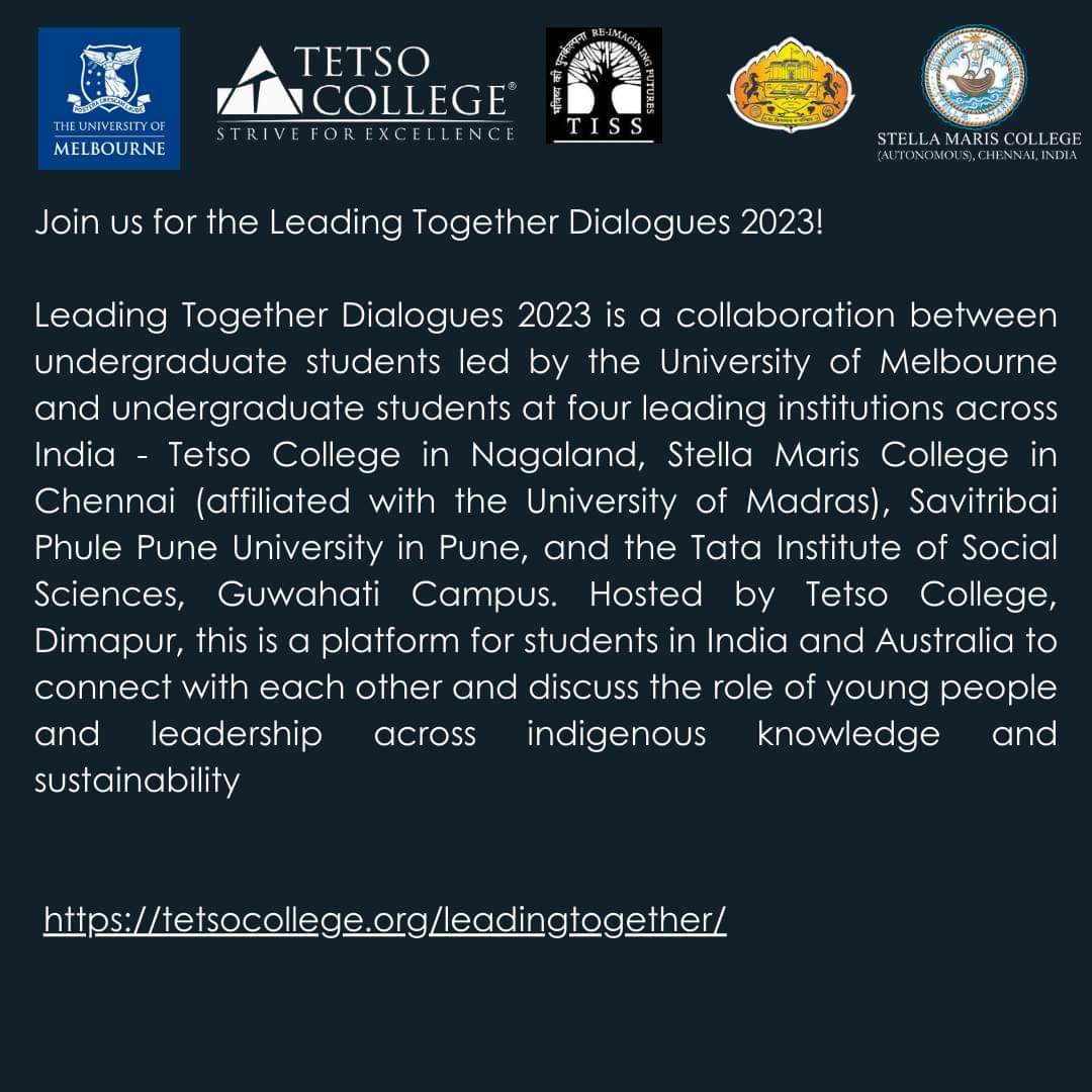 TetsoCollege's tweet photo. Shri Abu Metha (@methaabu), Advisor to the CM is Special Guest for Leading Together Dialogues 2023 the conference is led by @UniMelb &amp; four leading institutions across India - Tetso College, Stella Maris College in Chennai, Savitribai Phule Pune University, and the TISS Ghy https://t.co/hCbFuhoXtP