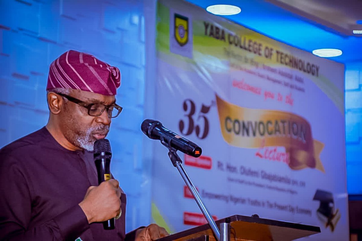 Femi Gbajabiamila on X: "AT THE 35TH CONVOCATION LECTURE OF THE YABA COLLEGE  OF TECHNOLOGY (YABATECH). TUESDAY, 21ST NOVEMBER 2023. “Empowering Nigerian  Youths in the Present Day Economy”. 1. I am honoured
