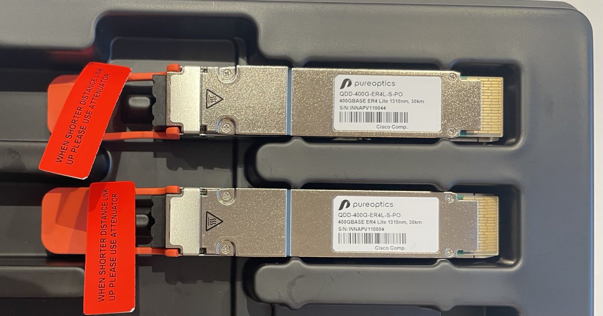 Pureoptics1's tweet photo. Et voilà un petit nouveau chez #pureoptics : Le QDD-400G-ER4 Lite à retrouver sur notre site: 
https://t.co/x29BJfXhqr https://t.co/s8anTpVeoS