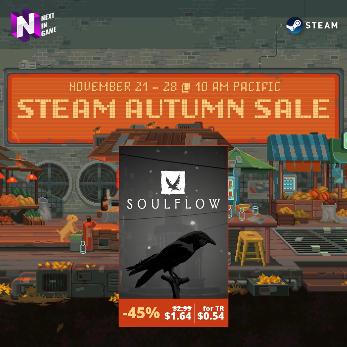 nextingametr's tweet photo. Click the link! ➡ https://t.co/exuXoxHC9w
#steam #nextingame #gamingdiscounts #indiegame #indiedev #steamautumnsale https://t.co/hLh9bifjim