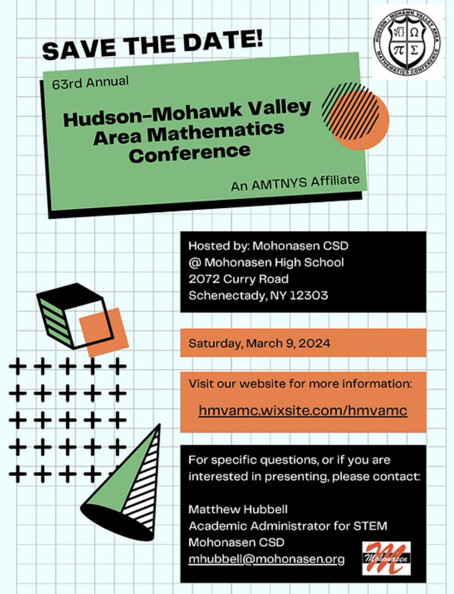 Hudson Mohawk Valley Area Mathematics Conference tweet media