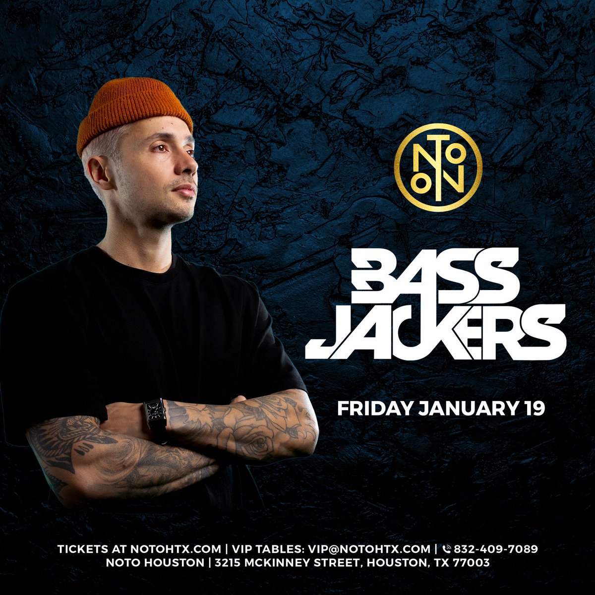 NOTOHouston's tweet photo. 🚨 @Bassjackers is making their NOTO HTX debut on Friday, January 19🔥 Grab your $10 early bird tickets NOW! 🙌
Tickets ‣ https://t.co/hToz5T2HYc
VIP Tables ‣ https://t.co/7jcUhLGanD
#notohtx #houston #nightlife #houstonnightlife https://t.co/o2eBEJwQ9h