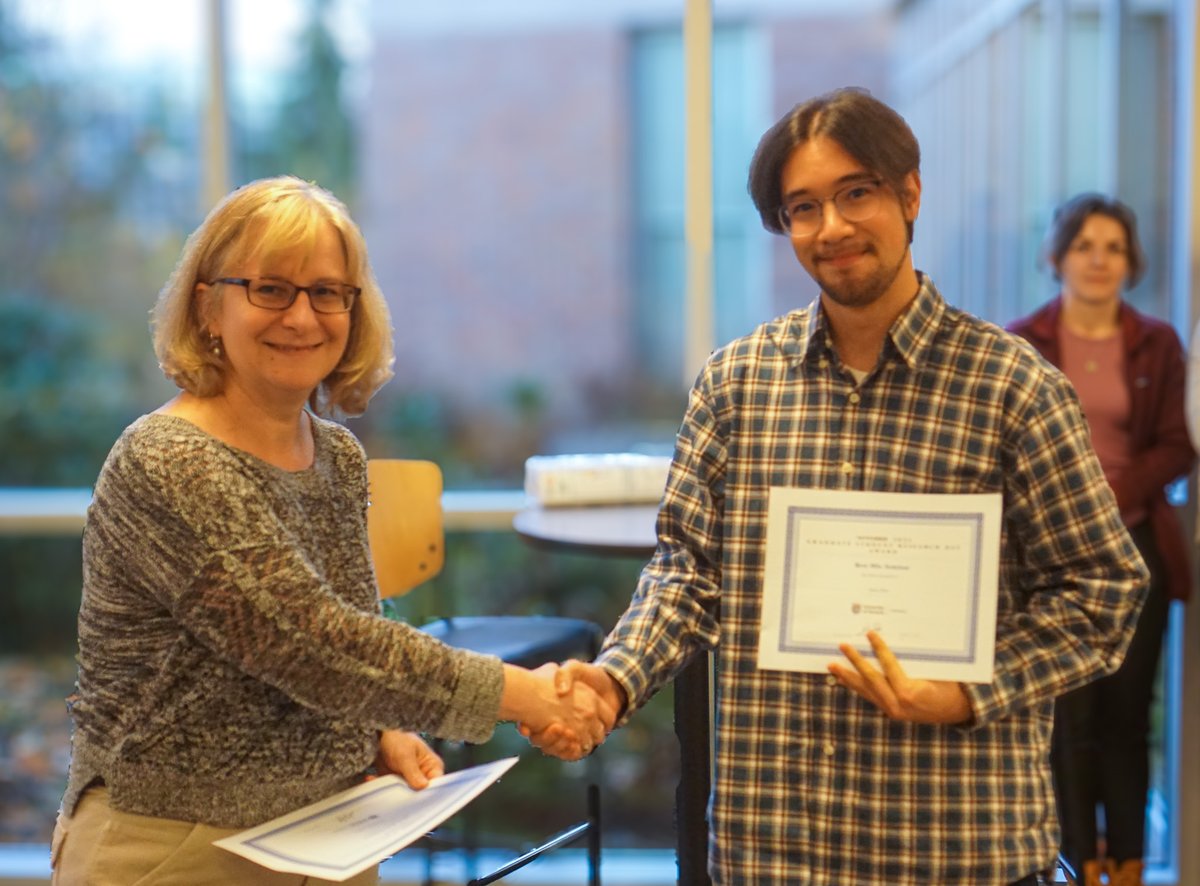 chemistryatuvic's tweet photo. (part 2) Congrats to the participants and winners of this year's Graduate Student Research Day!:

-Best PhD Seminar: Joseph Monaghan
-Best MSc Seminar: Juan Diaz

#uvic #uvicscience #chemistry #GSRD https://t.co/cJXZnExuBw