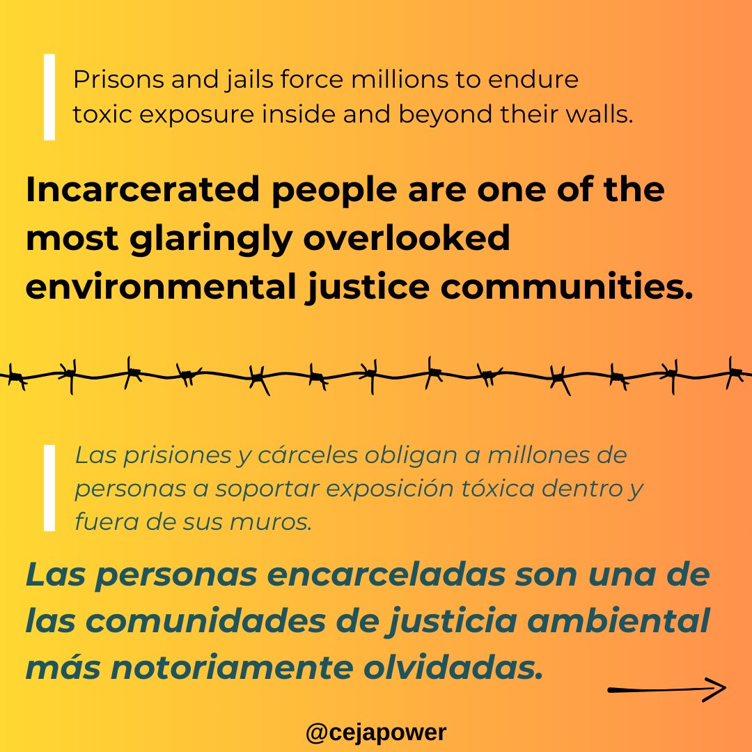 Let’s talk about the prison system and #environmentaljustice.

Hablemos del sistema penitenciario y de la #justiciaambiental.