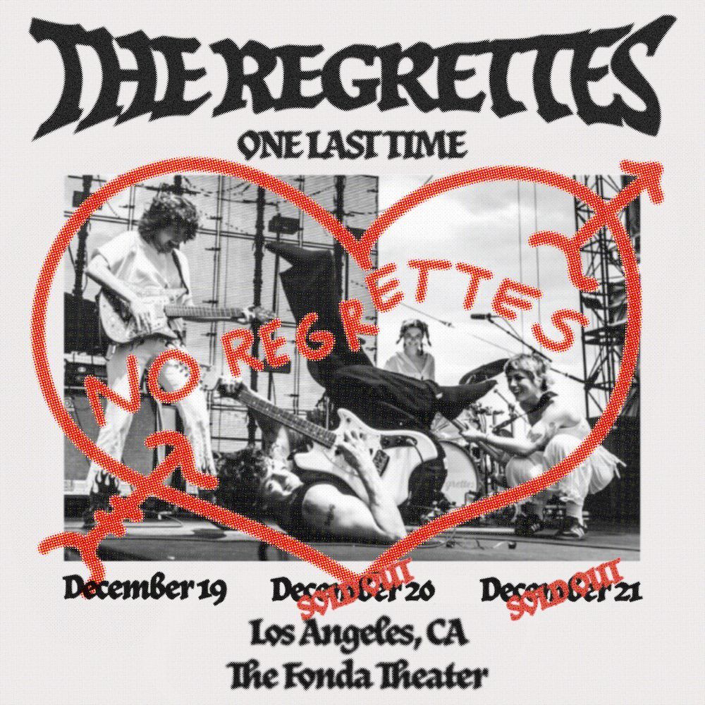 regrettesband's tweet photo. third time’s the charm!

our farewell shows at the fonda on december 20th &amp; 21st are now sold out….soooo we are adding a third (&amp; final) show on december 19th

get tickets right now!!!

https://t.co/xU8OqnftIJ https://t.co/BBDXzhNEeg