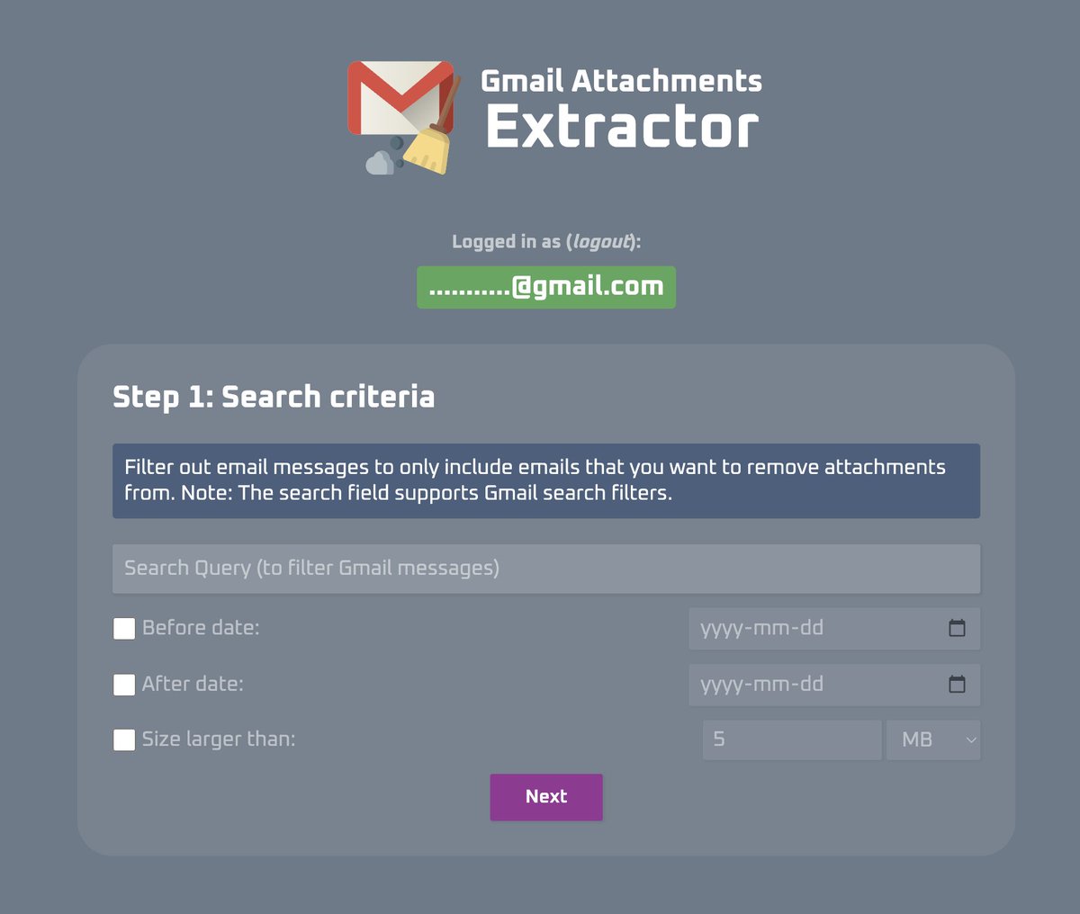 Currently working on a web-app for extracting (downloading) Gmail attachments & then removing them from emails to free up some space in Google Storage. #buildinpublic  #freelancer #solofounder