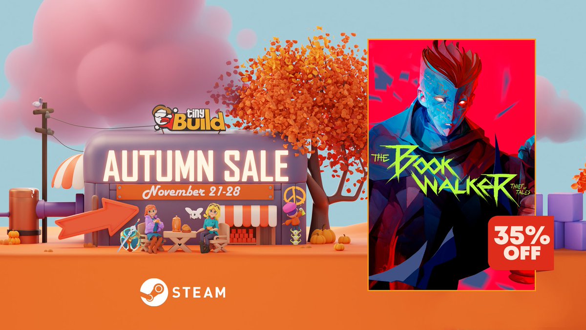 Dive into the world of books in The Bookwalker: Thief of Tales with 35% off during the Steam Autumn Sale until November 28th! 👉 store.steampowered.com/app/1432100/ 👈 #IndieGame #IndieDev #SteamSale #TheBookwalker #Sale
