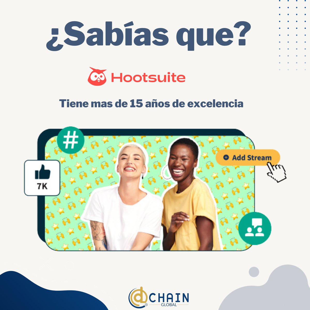 ¡15 años de éxitos! La misión de Hootsuite es ayudar a las organizaciones a construir comunidades fuertes, en línea y fomentar el compromiso de la marca. Estamos comprometidos a proporcionar a nuestros clientes las herramientas útiles para ayudarlos a alcanzar sus objetivos.🚀🔥