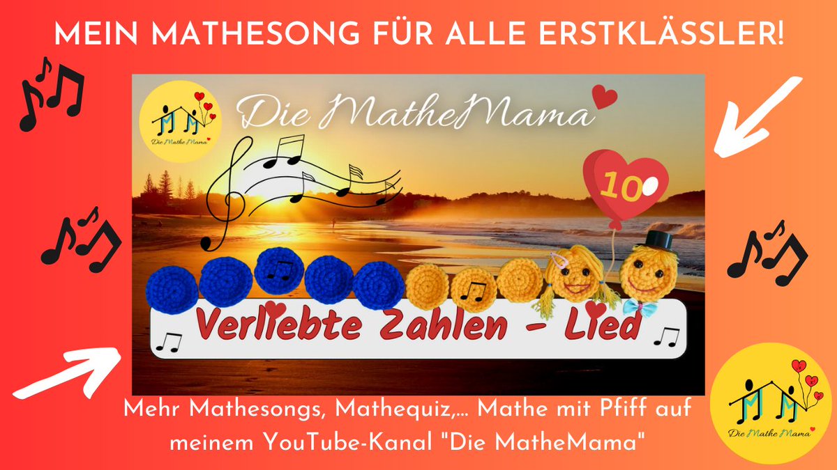 Mein #Mathesong für 1. Klasse: Verliebte Zahlen-Lied:
youtu.be/2WFD3ixzOPs?si…, #mathe, #twlz, #Klasse1