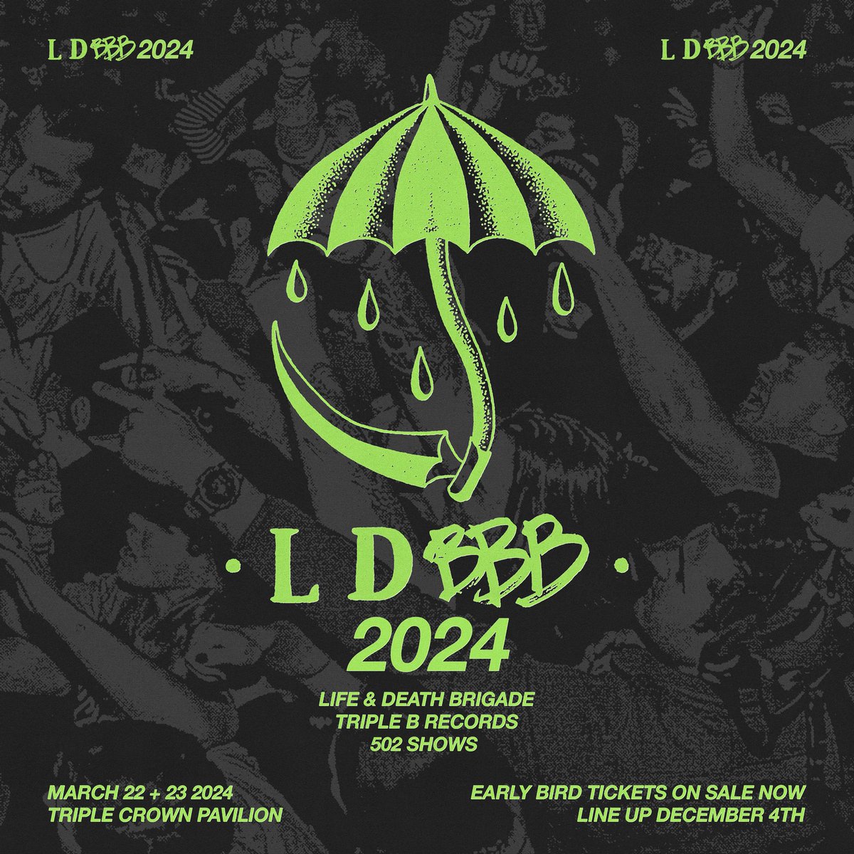LDB FEST (@ldbfest) on Twitter photo Bigger and better than ever now with 100% more <a href="/TripleBRecords/">Triple B Records</a>. Early bird tickets on sale now. Line up drops after AHC. Payment plans available again. We’ll see you March 22nd + March 23rd.
🎟️🎟️ LDBBBFest.com 🎟️🎟️ Bigger and better than ever now with 100% more <a href="/TripleBRecords/">Triple B Records</a>. Early bird tickets on sale now. Line up drops after AHC. Payment plans available again. We’ll see you March 22nd + March 23rd.
🎟️🎟️ LDBBBFest.com 🎟️🎟️