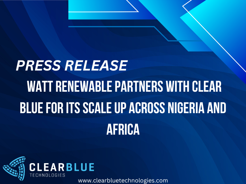 clearblueonline's tweet photo. PRESS RELEASE: Watt Renewable Partners With Clear Blue For Its Scale Up in Nigeria and Across Africa. Read more: https://t.co/kau1aEWqVp
#smart #offgrid #hybrid #telecom #cleanenergy #investing #smallcap #CLBU #CBUTF #CBLU.V https://t.co/KjLbNoTaG3
