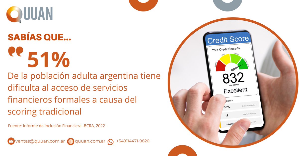 quuantechnology's tweet photo. Según el Informe de Inclusión Financiera del BCRA, el 51% de los argentinos carece de acceso a servicios financieros formales 💻📈
En QUUAN, superamos barreras con tecnología Fintech y scores más inclusivos.
ℹ️ https://t.co/algS05axs2
#InclusiónFinanciera #TecnologíaFintech https://t.co/PIUaEKIcsh