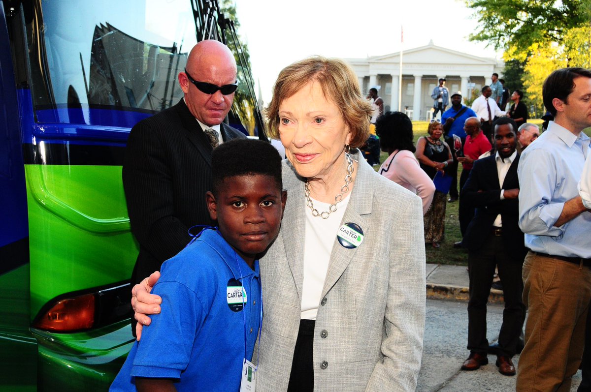 Shepherd_BJ's tweet photo. RIP to #RosalynnCarter - I was honored to introduce such a beautiful and humble lady to #Macon. Seen here with my students, my mom, and  aunt. ❤️ https://t.co/NIdDiyASTo