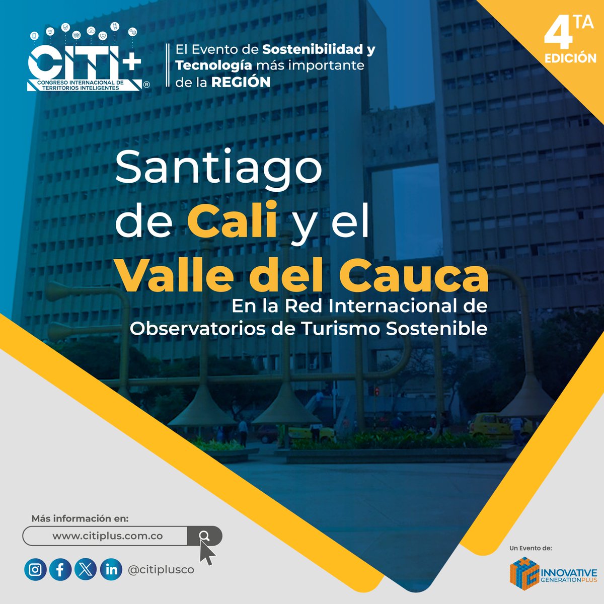 citiplusco's tweet photo. Santiago de Cali y el #ValledelCauca se suman a la Red Internacional de Observatorios de Turismo Sostenible #INSTO elevando su estatus a nivel mundial. La inclusión en @UNWTO promete atraer mayor interés turístico extranjero, impulsando el reconocimiento global de nuestra región. https://t.co/L0ANTWNLxy