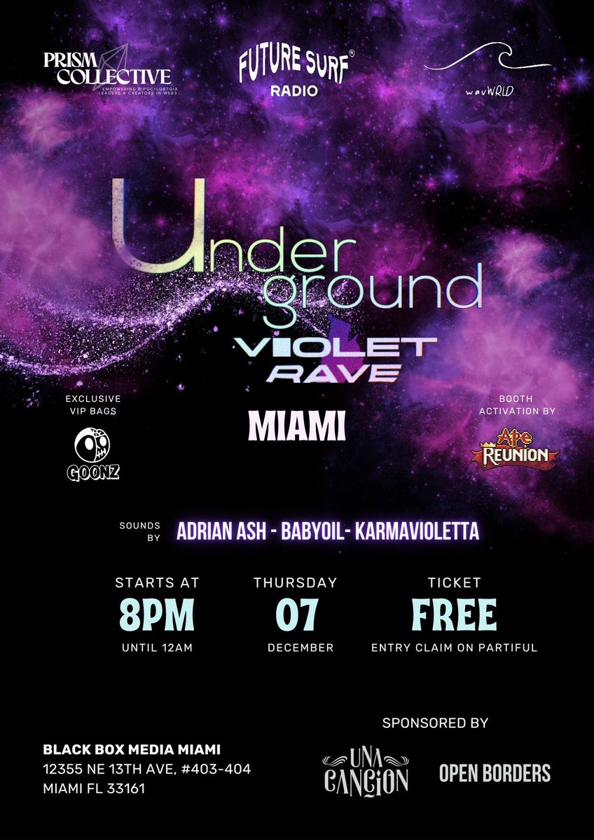 ALRIGHT….. LETS F***IN GO 💥

IF you are in miami… on the 7th… we’re putting together THE craziest rave and you do NOT want to miss it! 

Thank you <a href="/jadynviolet/">Jadyn Violet</a>, for letting <a href="/UnaCancion_xyz/">Una Cancion 🦋</a> partner up with you guys on this crazy night 😈

RSVP ⬇️
