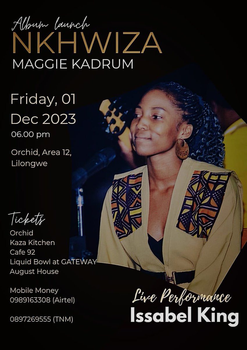 #IssabelKing will also be gracing us on December 1st! #maggiekadrum #nkhwiza