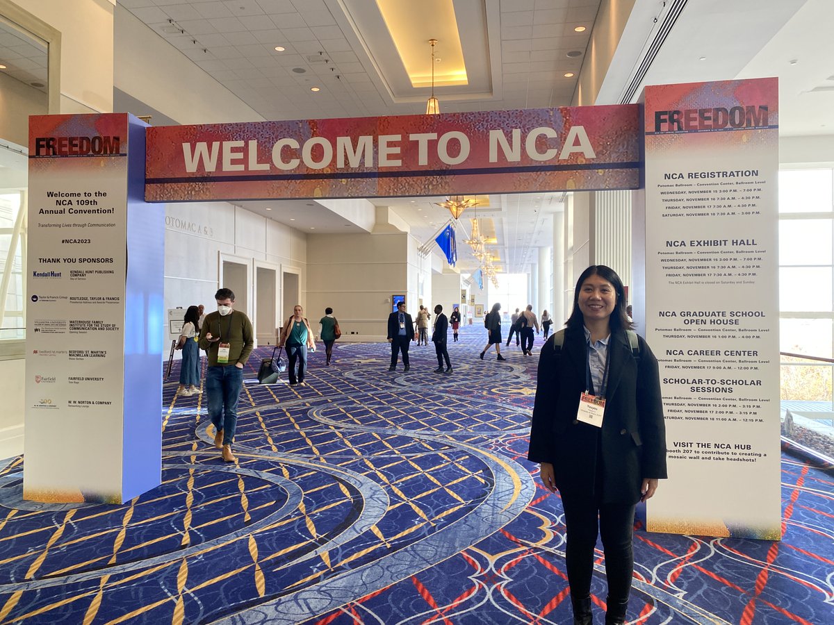 ualbanycom's tweet photo. More 📷 @natcomm #NCA23 #NCA2023! Ph.D. student Seulgi Park presented her work on migrant mental health. Ph.D. student Youyou Li participated in the conference volunteer program. Ph.D. student Jack Appleman and Dr. Ahmed joined the NCA anti-bulllying roundtable discussion 🌟🌟🌟 https://t.co/Flbdtwx2kI