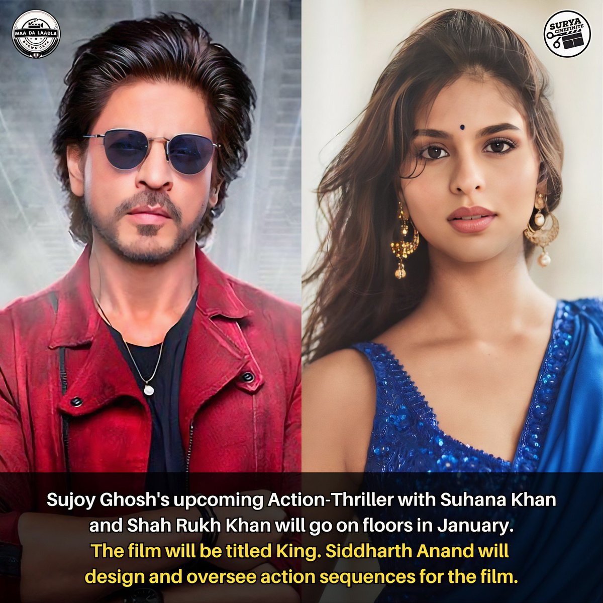 The #King and his daughter Queen will arrive soon. The SSS Action-Thriller! 😎🔥❤️

#ShahRukhKhan #SuhanaKhan #SujoyGhosh