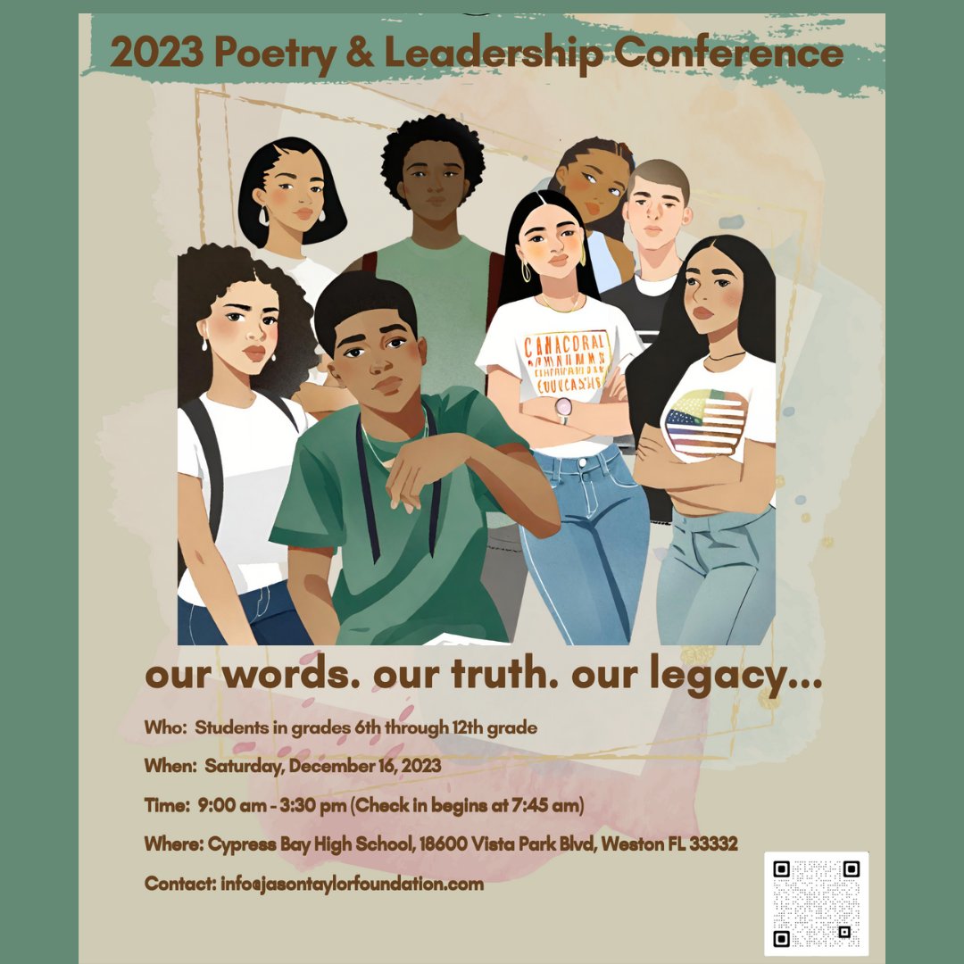 Hello bluapple Family, Our annual Poetry & Leadership Conference registration is now open. form.jotform.com/233183527894163 @JTFoundation99