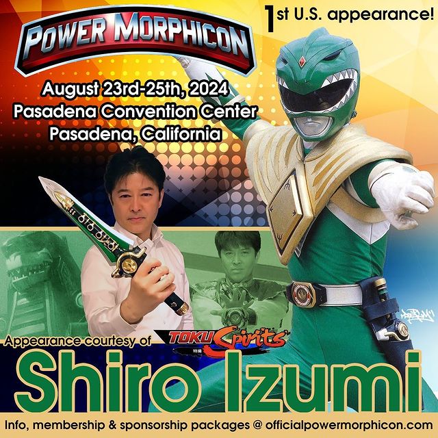 We are proud to announce that Shiro Izumi will be making his way to @PowerMorphicon 2024 making this his very first US appearance ever! Sharing the mantles of Changeman's ChangePegasus and Zyuranger's DragonRanger, this Super Sentai legend is a force to be reckoned with! 🪽🐉