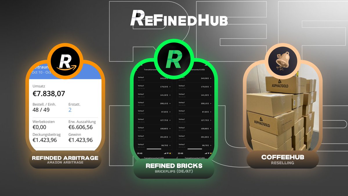 Here we go Germany!

Wir sind auf dem Weg eine Fußspur zu hinterlassen. 
Etwas, was es bisher im Reselling E-Commerce Markt noch nie gab. 

Verfolge jetzt unsere Entwicklung und trete unserem Hub bei!

Wir freuen uns auf dich.
discord.gg/Vg6EqMKe

@CoffeeeHub <a href="/ReFined_Bricks/">ReFined Bricks</a>