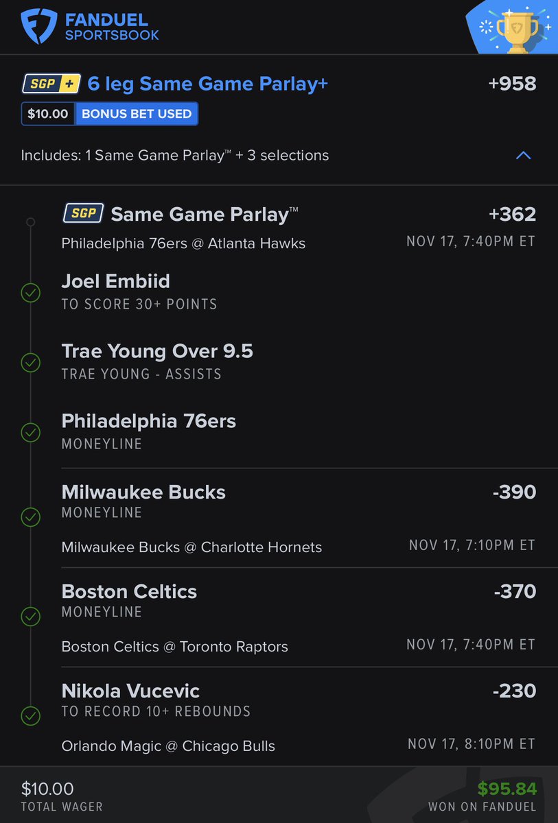 AustinFreni's tweet photo. All 6 of these were won in a 72 hour time period. Follow me for the best picks. https://t.co/NxTzUUvypW
